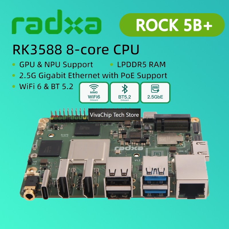 VivaChip TechRadxa ROCK 5B+ Ro – Rockchip Rk3588 Development Board Bewertung und Preis